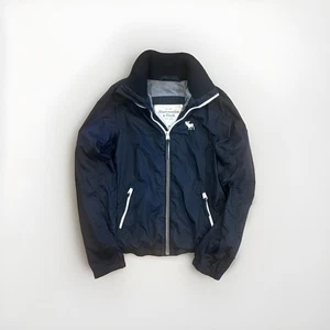 Vintage Abercrombie & Fitch Full Zip Jacket Moose Logo Ribbed Collar Size Medium - Bild 1 von 15