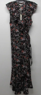 Новый с Ярлыками Max Studio черный темно цветочный ассиметричный кромки богемный надежном макси платье sz XL - Изображение 1 из 4