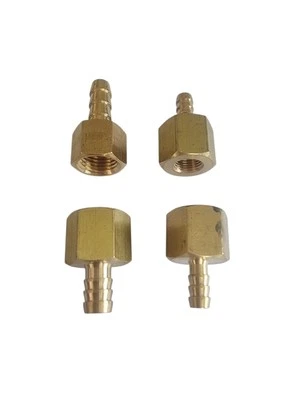 KINSTRUMENTATION Brass Hose Tails 1/4 or 1/8 BSPT Female to 6mm or 8mm Tube Pressure Gauges Hoses