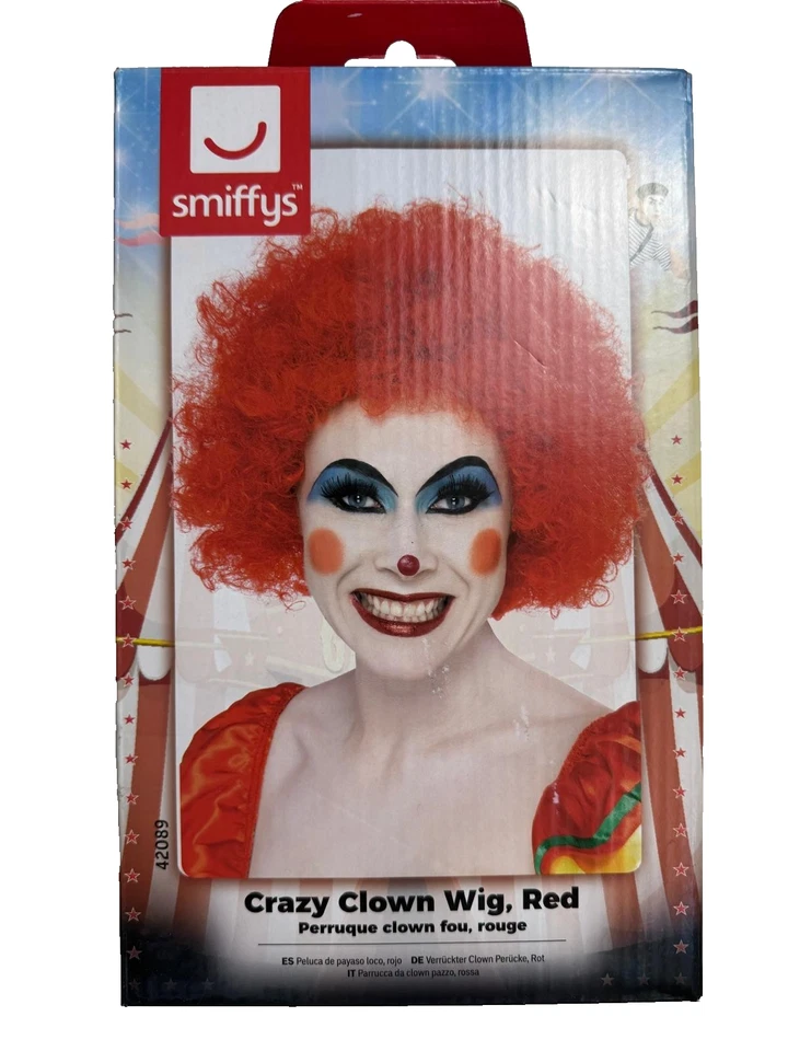 Smiffys Verrückter Clown Perücke Rot – Halloween & Karneval Accessoire - Bild 1 von 2