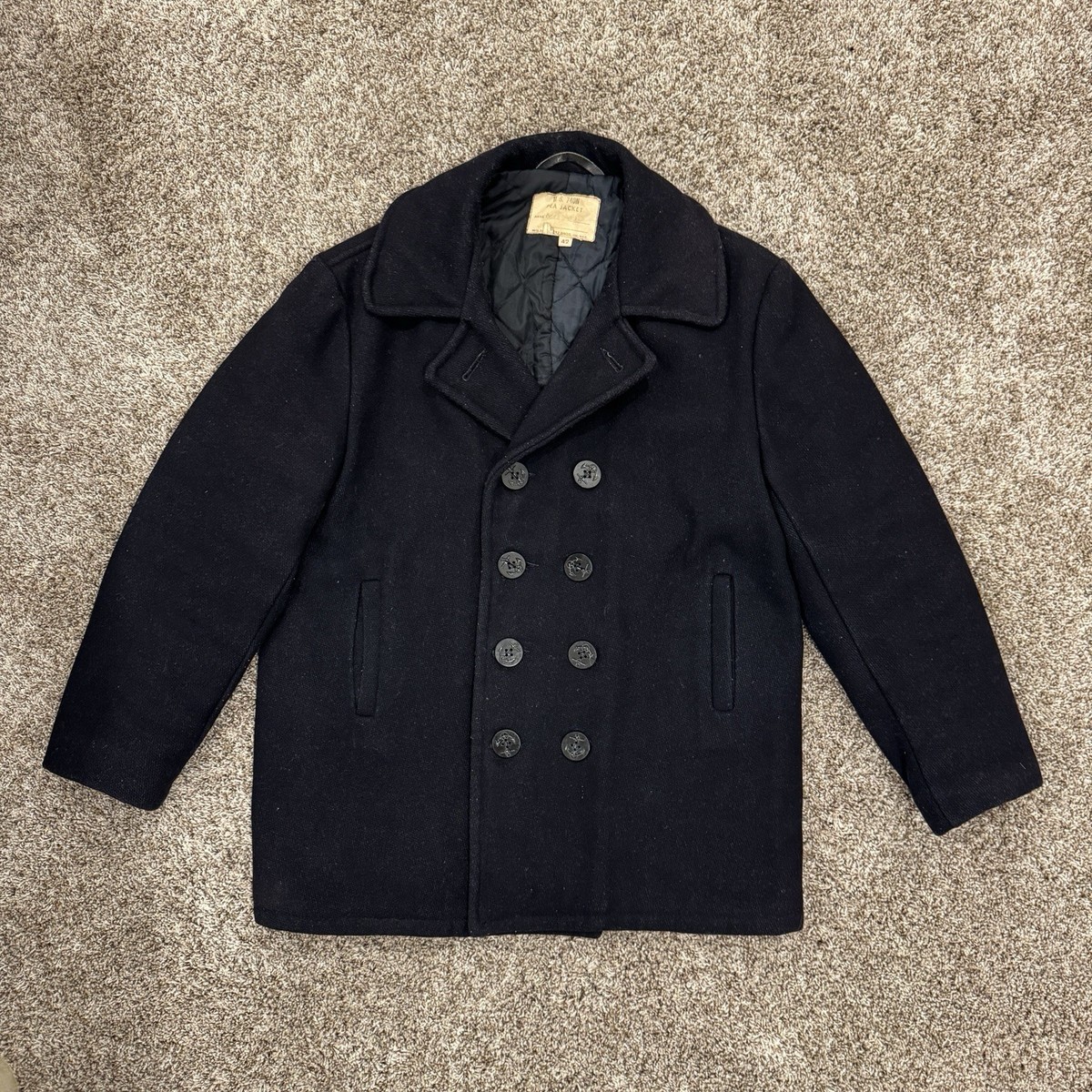 U.S. 740N PEACOAT サイズ40 黒 Schott ショット Schott PEA Coat US 740N Gray size 40 | eBay