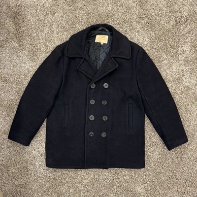 Chaqueta de Colección Schott Bros US 740N Pea Para Hombres 42 Lana Negra Hecha en EE. UU. Foto 1 de 4