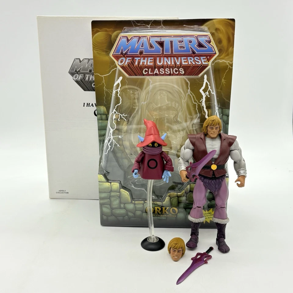 Figuras de acción Masters of the Universe clásicas Orko y Prince Adam MOTUC MOTU Foto 1 de 4