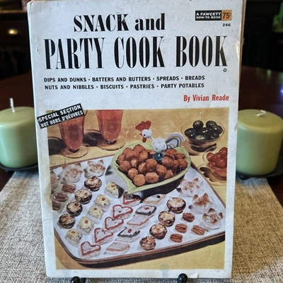 Vtg Snack & Party Cook Book Magazine Fawcett How to Book #246 1954 Well Loved:) - Image 1 of 4