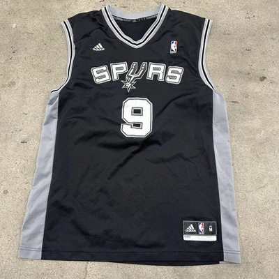 Camiseta deportiva de baloncesto Adidas San Antonio Spurs Parker #9 NBA para hombre M negra blanca Foto 1 de 2