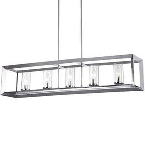 Warehouse of Tiffany Ciel 41 in. 5-Light Chrome Finish Chandelier - Picture 1 of 5