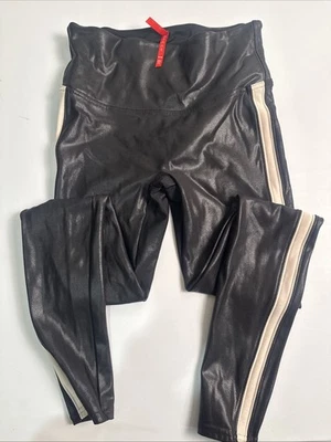 Leggings SPANX Imitación Cuero Esmoquin Rayas Negro Blanco Para Mujer’s Medianos Foto 1 de 3