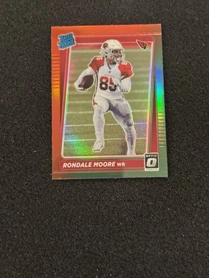 2021 Panini Donruss Rated Rookie Rondale Moore #P-270 Optic Holo Red & Green - Image 1 of 2