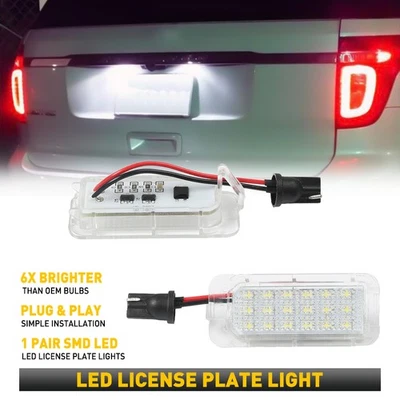 Par de luces LED de matrícula para Ford Explorer Fusion Fiesta Escape Lincoln MKC Foto 1 de 4