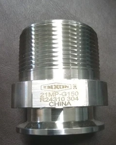 NEW DIXON 1-1/2" Male NPT Clamp Adapter 304 Stainless Steel Sanitary 21MP-G150 - Picture 1 of 2