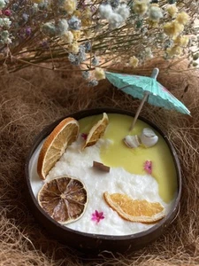 Summer Cocktail – Handmade Soy Wax Candle | Eco-Friendly | Vegan | Coconut Shell - Picture 1 of 6