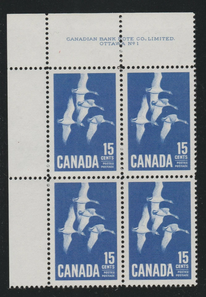 1963 Canada SC# 415 UL - Canada Goose Plate # 1 Plate Block M-NH Lot # 215a - Image 1 of 1
