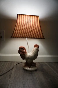 Vintage Chicken Rooster Ceramic Table Lamp / Country Accent & Occasions Home - Picture 1 of 4