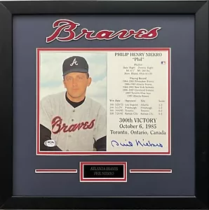 Philip Niekro autographed signed framed 8x10 photo MLB Atlanta Braves PSA COA - Picture 1 of 1
