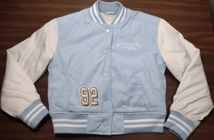 Abercrombie Kids Varsity Jacket Snap Button New York Blue Youth Size 7 - Picture 1 of 17
