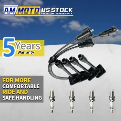 90919-22400 4X HQ Spark Plug Wire + Plug For Toyota Camry Solara Rav4 97-01 2.0L Foto 1 de 4