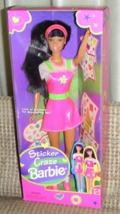 1997 STICKER CRAZE BARBIE DOLL MIB Mattel #19913 African American - Picture 1 of 2