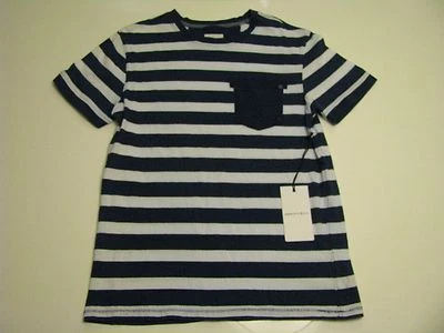 Новый с Ярлыками Мужская бумага джинсовой ткани и ткани полоски карман футболка маленький / темно-белый $56 - Изображение 1 из 4