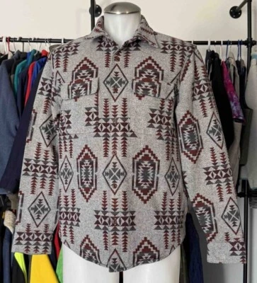 Camisa Lucky Brand Para Hombres Med Western Sobrecamisa Vaquero Azteca Antiguo Suroeste Foto 1 de 2