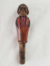 Vintage Anri Hand Carved Wood Man Wearing Eyeglasses Corkstopper