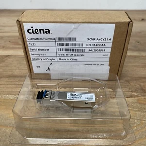 Ciena XCVR-A40Y31 100M/1 Gig,SM SFP Optik,LC Stecker,40 km,1310NM,Exten. - Bild 1 von 2