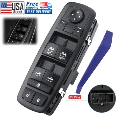 Interruptor de controle de janela Master Power para 2011-2022 Dodge Charger Chrysler Ram 1500 - Imagem 1 de 4