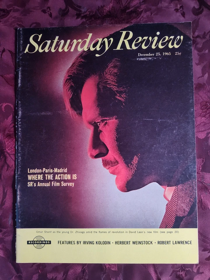 Saturday Review December 25 1965 OMAR SHARIF PETER USTINOV JAMES F. FIXX - Image 1 of 1