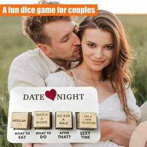 7PCS Date Night Dice Game for Adults,Food Decision Dice,Wooden Couple Dating Dic - Picture 1 of 4