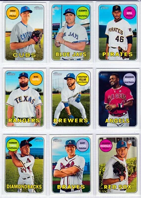 2018 TOPPS HERITAGE SP UPICK ZOBRIST REDDICK LEAKE HAMELS TEHERAN CAIN BRITTON - Image 1 of 2