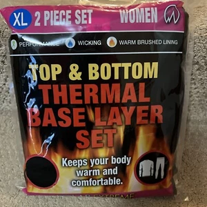 Polar Extreme Thermal Base Layer Top/Bottom Set Women Size XL Black - Picture 1 of 4