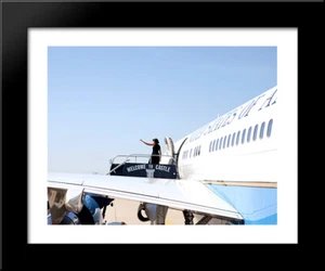 Michelle Obama waves before heading home after addressing the 4 year graduates - Picture 1 of 1