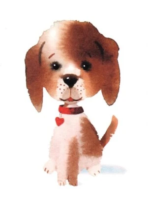 Щенок собаки красный сердце воротник ярлык пустой внутри клеймо карты - набор из 8 - Изображение 1 из 2