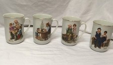 Vintage 1982 Norman Rockwell Coffee Cups Mugs Set Of 4 Museum Collection, Inc.