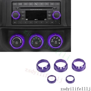 5x For Jeep Patriot 2009-2017 Car Console AC Switch Knob Ring ABS Purple Trim - Imagen 1 de 1