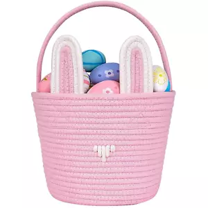 Easter Basket, Easter Bunny Basket with Handle, Easter Baskets for Kids, Baby Gi - Picture 1 of 12
