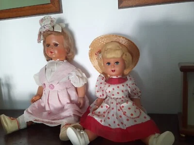 Lotto due bambole vintage anni 50 cm. 43 e cm. 53  in perfette condizioni - Immagine 1 di 4