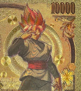 (1) Billete DORADO Anime Dragon Ball Z 🐉 Super Saiyan Rosado Goku Negro 🐉 - Imagen 1 de 3
