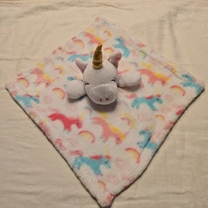 Le Bebe Unicorn Lovey Security Blanket Plush Pink Baby Infant Toy Sparkle - Picture 1 of 4
