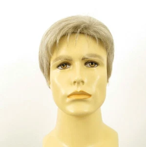Short Wig For Men Natural Hair White And Grey Ref FRANCOIS 51 - Picture 1 of 8