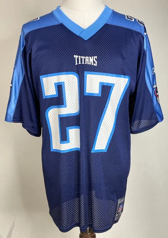 Vintage Tennessee Titans Eddie George Reebok Jersey Men’s Size Medium Blue NFL Cover