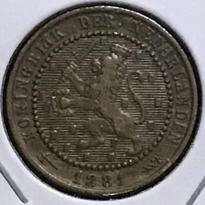 Netherlands Cent KM 107.1 XF 1881 - Picture 1 of 2