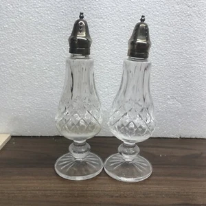 Set Vintage Antique Glass Salt Pepper Shakers - Picture 1 of 7