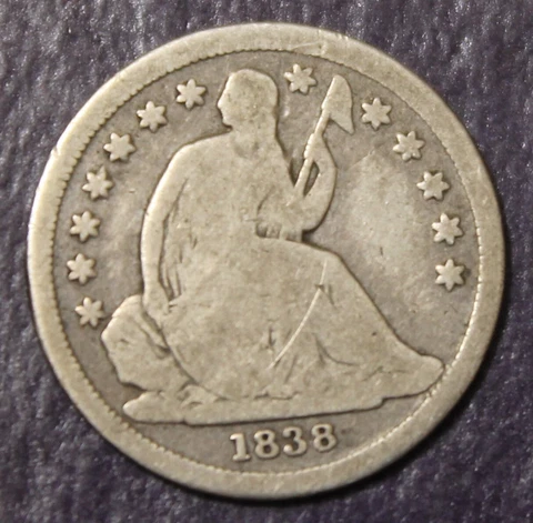 1838 Seated Dime Good Nice!.............................Lot 8988 Cover