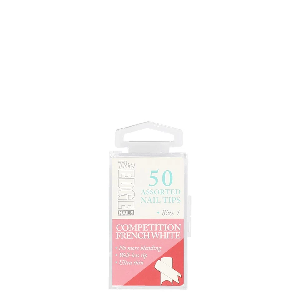 The Edge Nails Competition French White Assorted Tips Size 1 (50 Pack) - Imagen 1 de 1