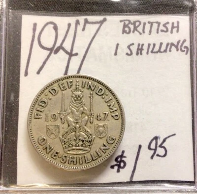 ¡1 chelín británico 1947! Monedas ENN Foto 1 de 3
