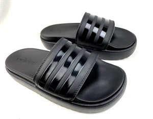 Adidas Adilette Triple Black Plateau Pantoletten Damen Größe 9 Top Zustand - Bild 1 von 10