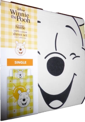 Disney Winnie The Pooh 100% Cotton size SINGLE Duvet Cover set HAPPY THOUGHT NEW - Image 1 of 4