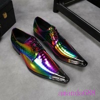 Details about Mens Bright Steel Pointed Toe Buckle Slip On Block Business Formal Leather Shoes Details about Mens Bright Steel Pointed Toe Buckle Slip On Block Business Formal Leather Shoes