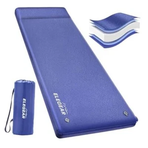 Self Inflating Sleeping Pad, 3.1'' Ultra-Thick Memory Foam Camping Pad Blue - Picture 1 of 7