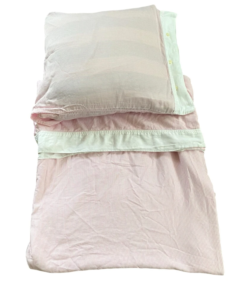 Tommy Hilfiger Juego de Sábanas Doble Rayas Rosa Blanco Algodón Botones Retro Años 90 Niñas Foto 1 de 4